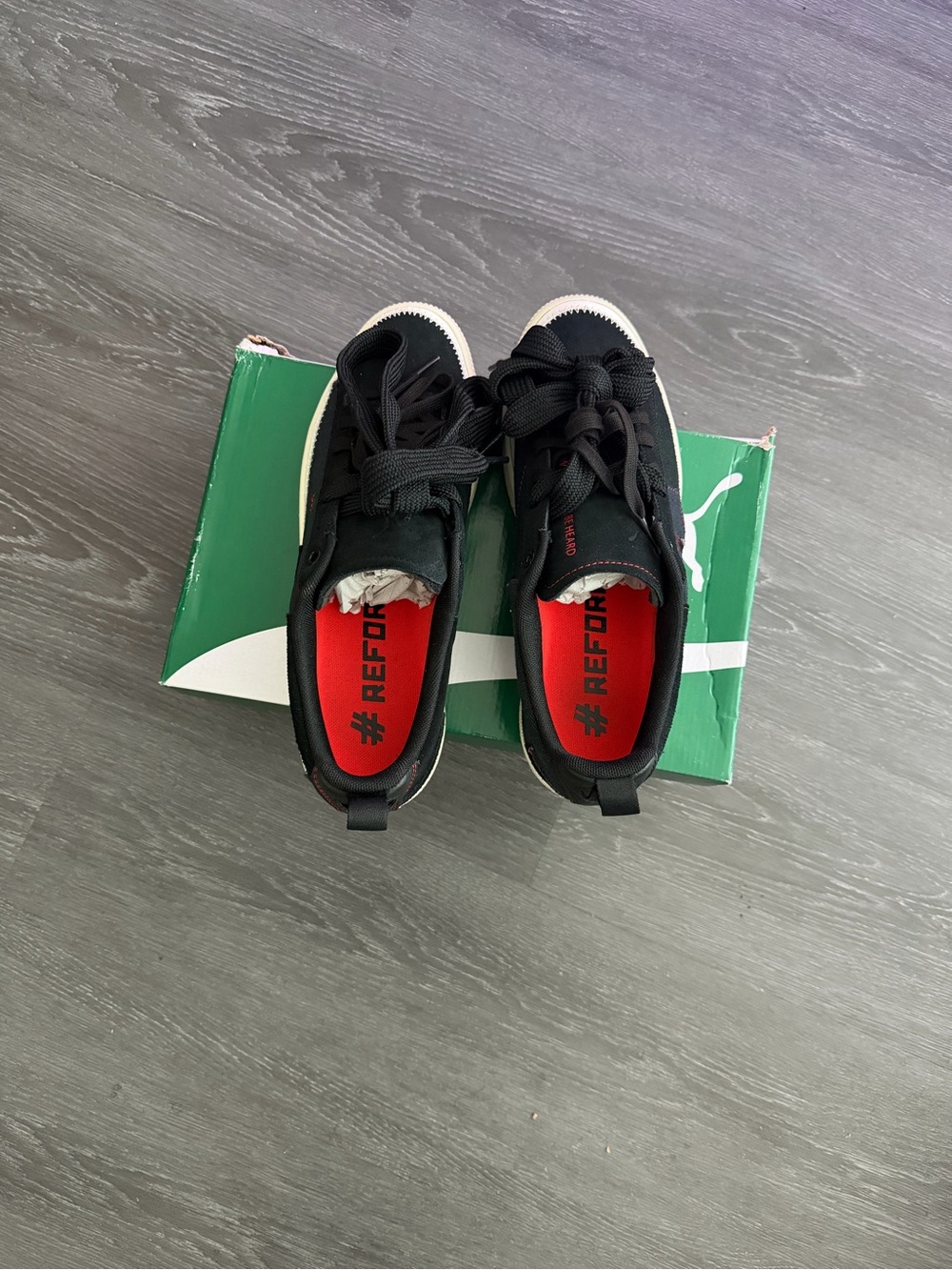 Puma Black Sneakers with Red Insole - Casual Lace-Up